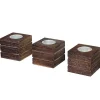 Tolve Theelichthouder (Set Van 3), Bruin-Vente-unique New