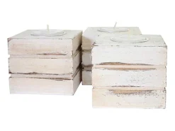 Tolve Theelichthouder (Set Van 3), Wit-Vente-unique Online