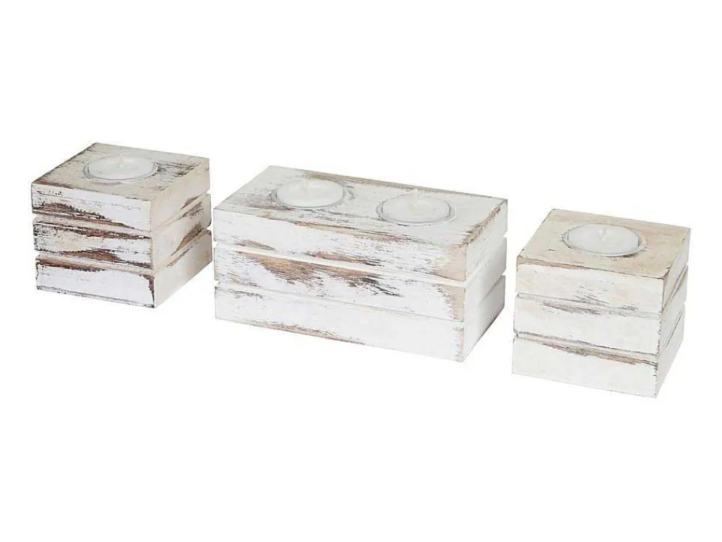 Tolve Theelichthouderset (3 Stuks), Wit-Vente-unique Online