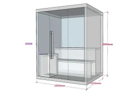 Traditionele Finse Sauna Sigtuna - 2 Tot 3 Plaatsen - L150 X L120 X H200 Cm - Met Led Verlichting-VOGUE SAUNA Online