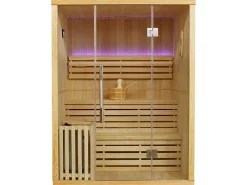 Traditionele Finse Sauna Sigtuna - 2 Tot 3 Plaatsen - L150 X L120 X H200 Cm - Met Led Verlichting-VOGUE SAUNA Online