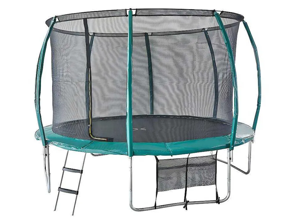 Trampoline Met Binnenbeschermingsnet, Ladder, Hoes En Verankeringsset - D.366 Cm - Wallaby-Vente-unique Best