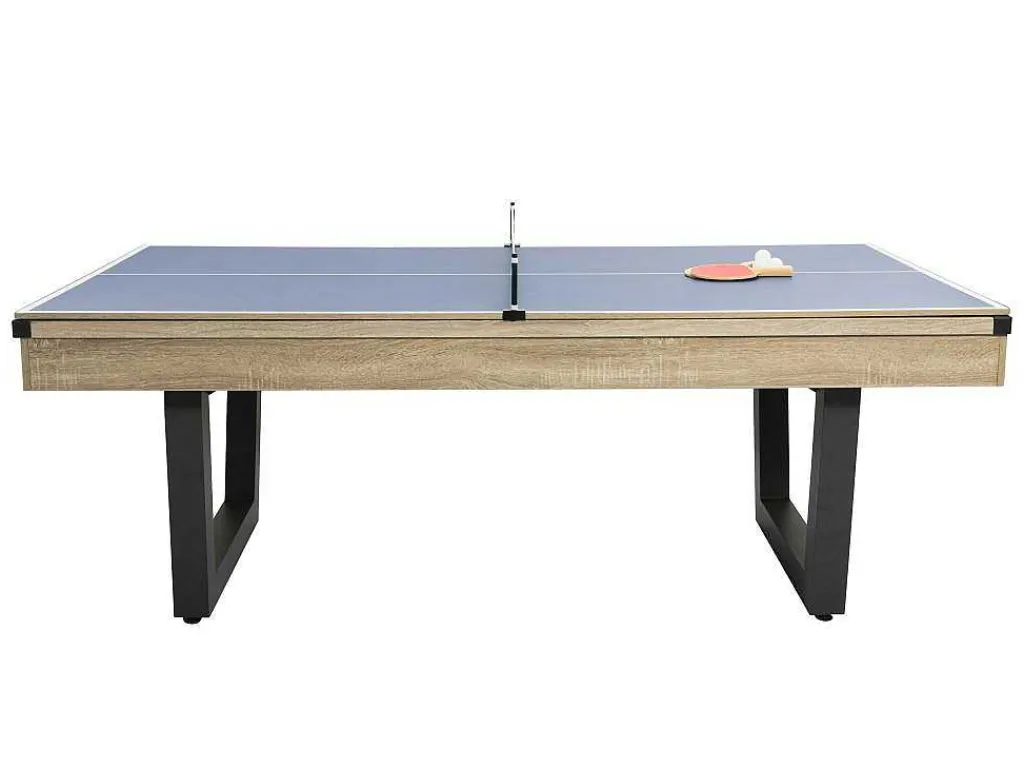 Transformeerbare Tafel - Biljart & Pingpong - Licht Naturelkleurig En Zwart - L213,4 X B111,8 X H78,5 Cm - Melian-Vente-unique Best