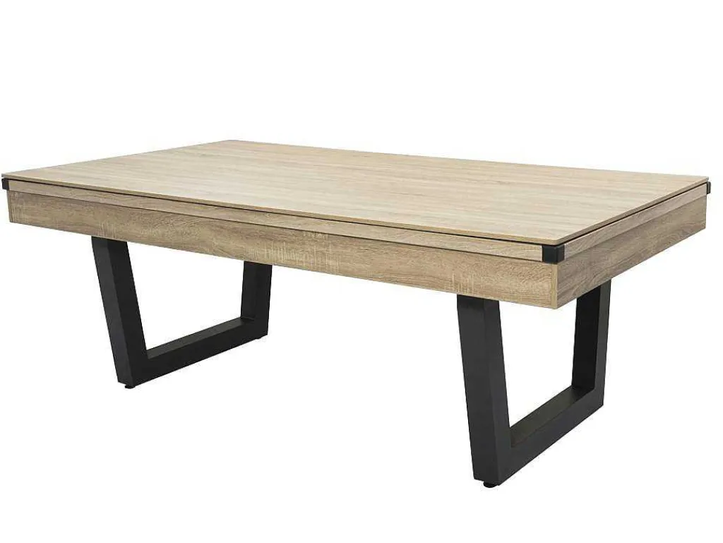 Transformeerbare Tafel - Biljart & Pingpong - Licht Naturelkleurig En Zwart - L213,4 X B111,8 X H78,5 Cm - Melian-Vente-unique Best