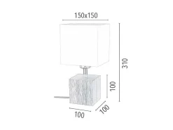Trongo Tafellamp, Eik, Wit, Antraciet, 15X15X31 Cm,-EPIKASA Hot