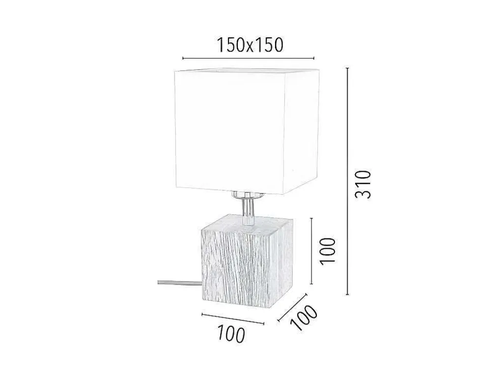 Trongo Tafellamp, Eik, Wit, Antraciet, 15X15X31 Cm,-EPIKASA Hot