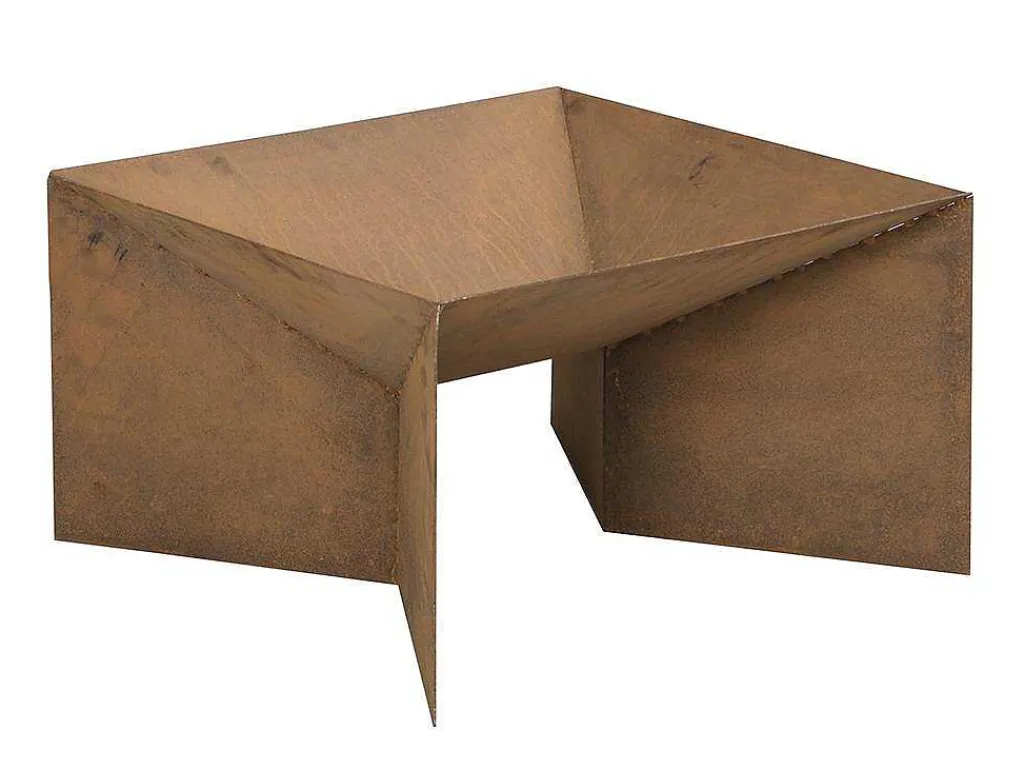 Tuin Vuurkorf In Cortenstaal - L. 50 X P. 50 X H. 30 Cm - Vierkant - Morogoro-Vente-unique Best