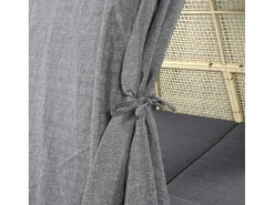 Tuinbed - Rotan Tent Voor 2 Personen - Met Gordijn En Kussens - Beige-ModernLuxe Online