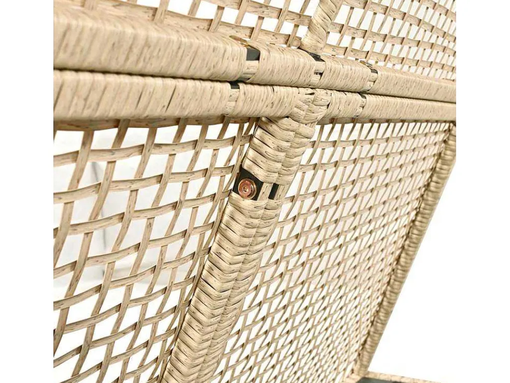 Tuinbed - Rotan Tent Voor 2 Personen - Met Gordijn En Kussens - Beige-ModernLuxe Online