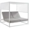 Tuinbed Met Baldakijn Van Aluminium - Wit En Grijs - Livadis Van-MYLIA Clearance