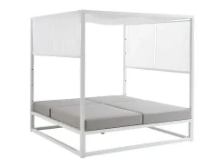 Tuinbed Met Baldakijn Van Aluminium - Wit En Grijs - Livadis Van-MYLIA Clearance
