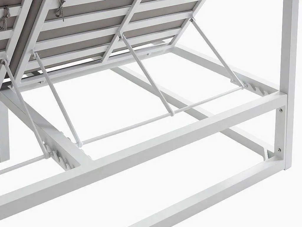 Tuinbed Met Baldakijn Van Aluminium - Wit En Grijs - Livadis Van-MYLIA Clearance