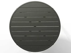 Tuineethoek Van Metaal - Een Tafel D110 Cm En 4 Opstapelbare Stoelen - Donkergrijs - Mirmande-MYLIA New