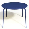 Tuineetset Mirmande: Tafel D.110 Cm Met 4 Opstapelbare Fauteuils - Metaal - Nachtblauw-MYLIA Outlet
