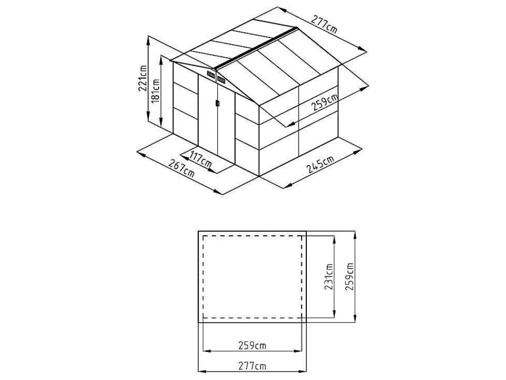 Tuinhuis Van Gegalvaniseerd Staal Met Grijs Houteffect 7,17 M - Adelmo-EXPERTLAND New