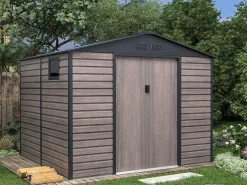 Tuinhuis Van Gegalvaniseerd Staal Met Grijs Houteffect 7,17 M - Adelmo-EXPERTLAND New