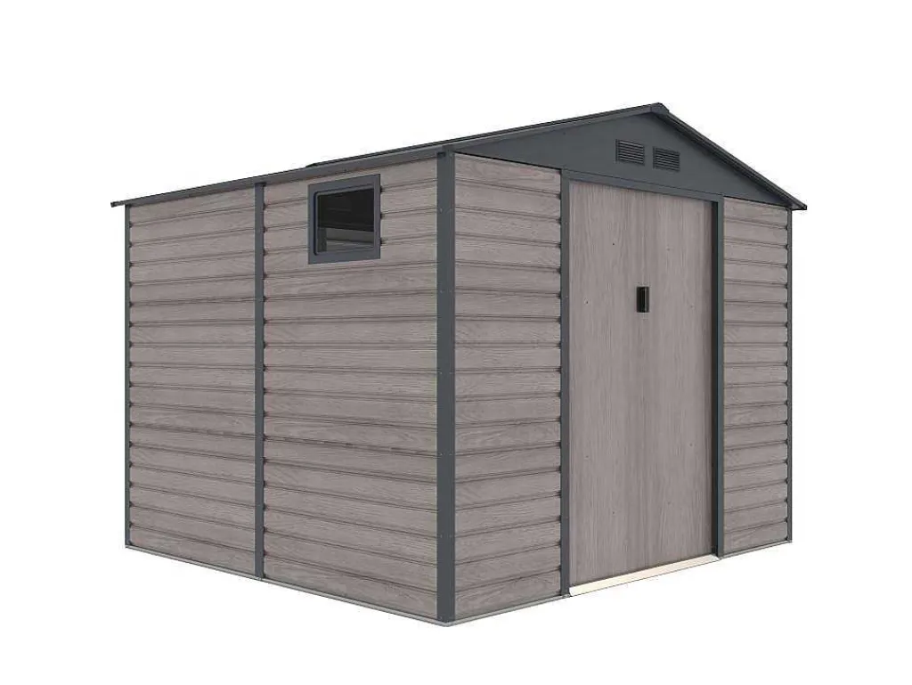 Tuinhuis Van Gegalvaniseerd Staal Met Grijs Houteffect 7,17 M - Adelmo-EXPERTLAND New