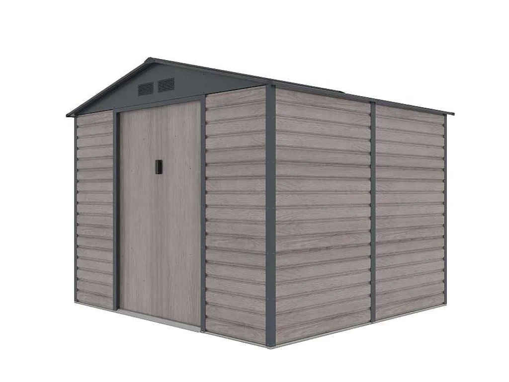 Tuinhuis Van Gegalvaniseerd Staal Met Grijs Houteffect 7,17 M - Adelmo-EXPERTLAND New