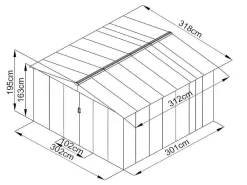 Tuinhuisje Van Gegalvaniseerd Staal - Grijs - Linus - 9,92 M-EXPERTLAND New
