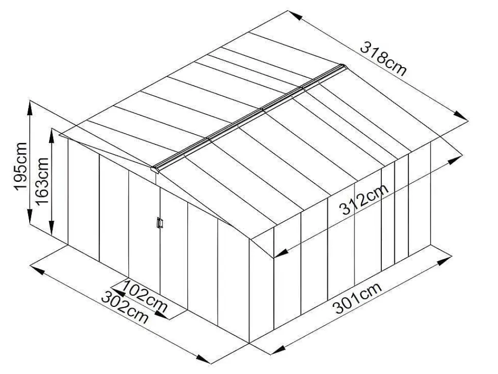 Tuinhuisje Van Gegalvaniseerd Staal - Grijs - Linus - 9,92 M-EXPERTLAND New