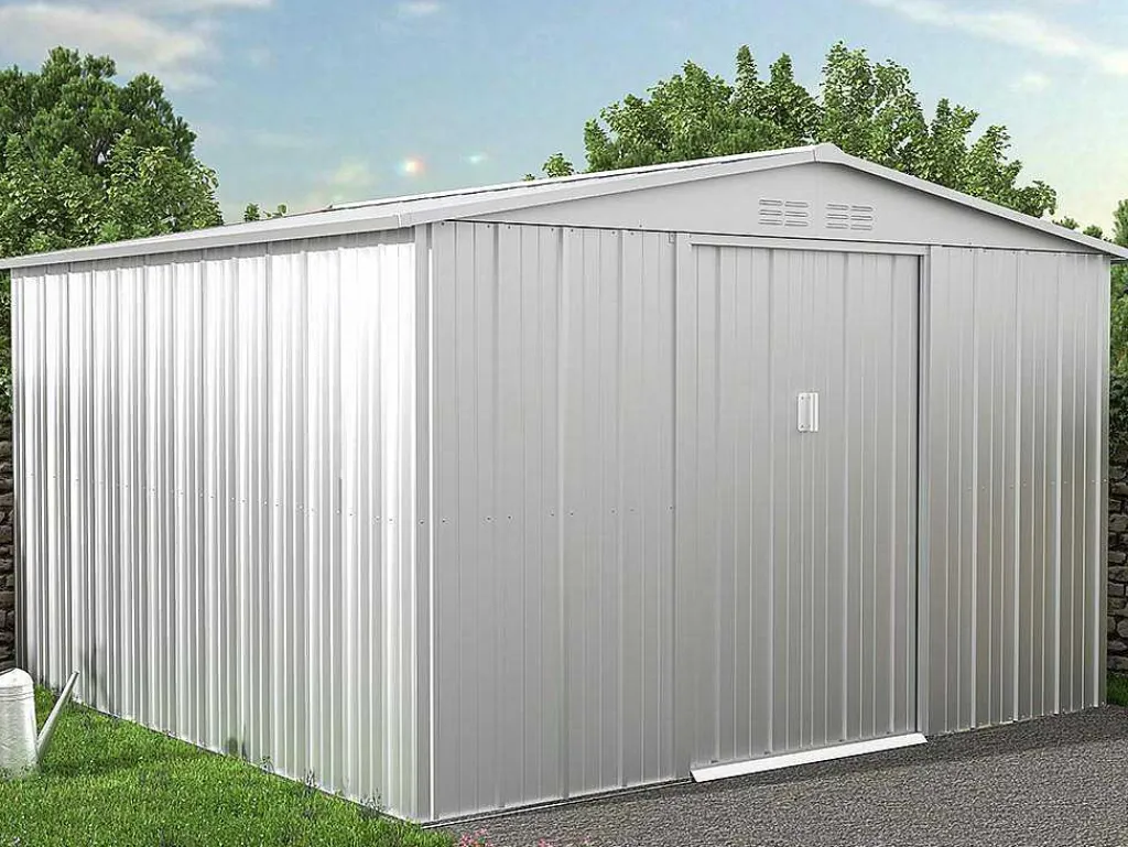 Tuinhuisje Van Gegalvaniseerd Staal - Grijs - Linus - 9,92 M-EXPERTLAND New