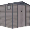 Tuinhuisje Van Gegalvaniseerd Staal Met Houteffect Adelmo - Grijs - 4,15 M-EXPERTLAND Discount