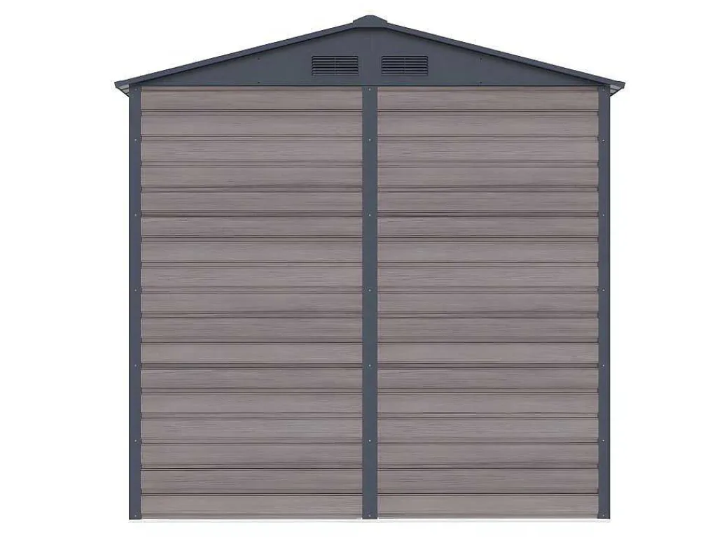 Tuinhuisje Van Gegalvaniseerd Staal Met Houteffect Adelmo - Grijs - 4,15 M-EXPERTLAND Discount