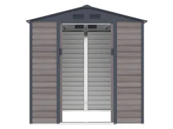 Tuinhuisje Van Gegalvaniseerd Staal Met Houteffect Adelmo - Grijs - 4,15 M-EXPERTLAND Discount