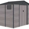 Tuinhuisje Van Gegalvaniseerd Staal Met Houteffect Adelmo - Grijs - 5,40 M-EXPERTLAND Hot