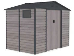 Tuinhuisje Van Gegalvaniseerd Staal Met Houteffect Adelmo - Grijs - 5,40 M-EXPERTLAND Hot