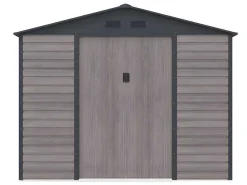 Tuinhuisje Van Gegalvaniseerd Staal Met Houteffect Adelmo - Grijs - 5,40 M-EXPERTLAND Hot