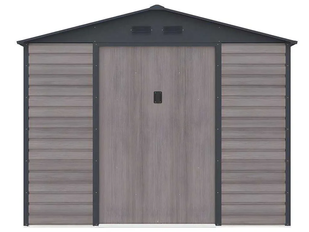 Tuinhuisje Van Gegalvaniseerd Staal Met Houteffect Adelmo - Grijs - 5,40 M-EXPERTLAND Hot