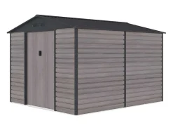 Tuinhuisje Van Gegalvaniseerd Staal Met Houteffect Adelmo - Grijs - 8,94 M-EXPERTLAND Clearance
