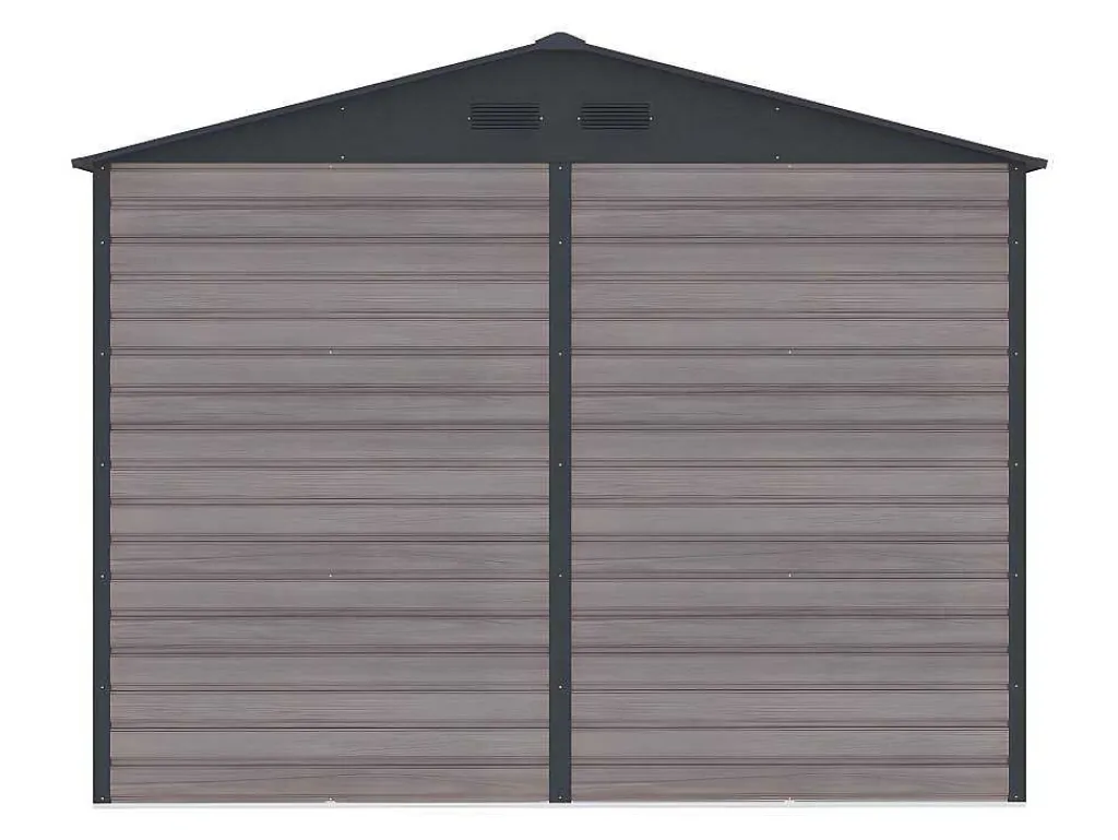 Tuinhuisje Van Gegalvaniseerd Staal Met Houteffect Adelmo - Grijs - 8,94 M-EXPERTLAND Clearance