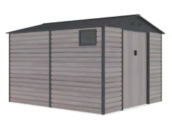 Tuinhuisje Van Gegalvaniseerd Staal Met Houteffect Adelmo - Grijs - 8,94 M-EXPERTLAND Clearance