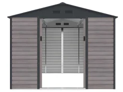 Tuinhuisje Van Gegalvaniseerd Staal Met Houteffect Adelmo - Grijs - 8,94 M-EXPERTLAND Clearance