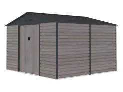 Tuinhuisje Van Gegalvaniseerd Staal Met Houteffect Adelmo - Grijs - 10,98 M-EXPERTLAND Outlet