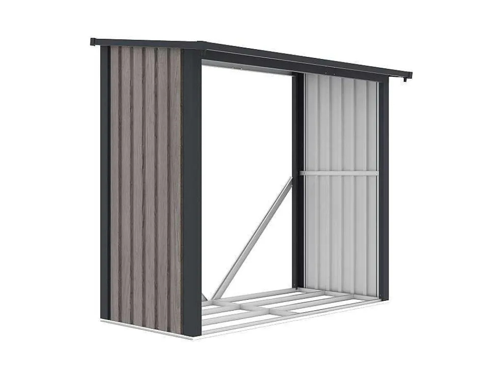 Tuinhuisje Van Verzinkt Staal Met Houteffect 1,98 M3 - 2 Kub - B182 X D89 X H156 Cm - Birwood-EXPERTLAND Clearance