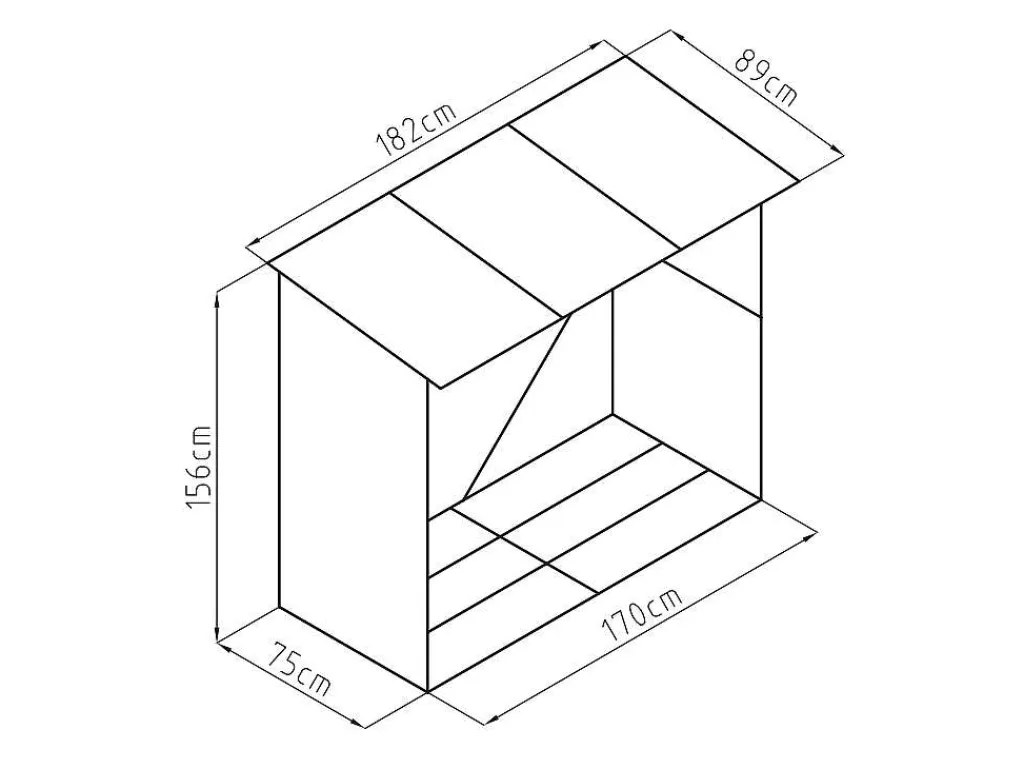 Tuinhuisje Van Verzinkt Staal Met Houteffect 1,98 M3 - 2 Kub - B182 X D89 X H156 Cm - Birwood-EXPERTLAND Clearance