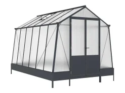 Tuinkas Van Polycarbonaat 9,1 M Met Grondplaat- Antraciet - Asarina-EXPERTLAND Discount
