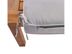 Tuinmeubelen In Acaciahout En Grijs Touw - 2 Zitbanken En 1 Salontafel - Verstelbare Poten - Grijs & Naturel-ModernLuxe Hot