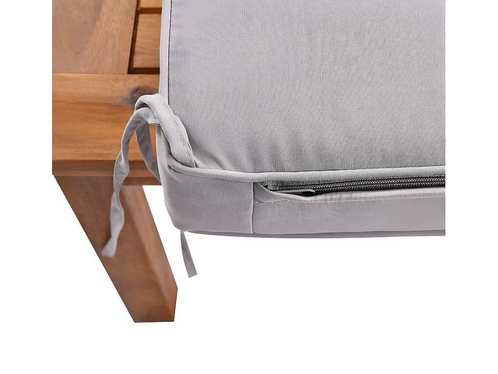 Tuinmeubelen In Acaciahout En Grijs Touw - 2 Zitbanken En 1 Salontafel - Verstelbare Poten - Grijs & Naturel-ModernLuxe Hot