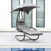 Tuinschommelstoel Met Parasol En Antracietkleurig Kussen - Waterbestendig - Moheli-MYLIA