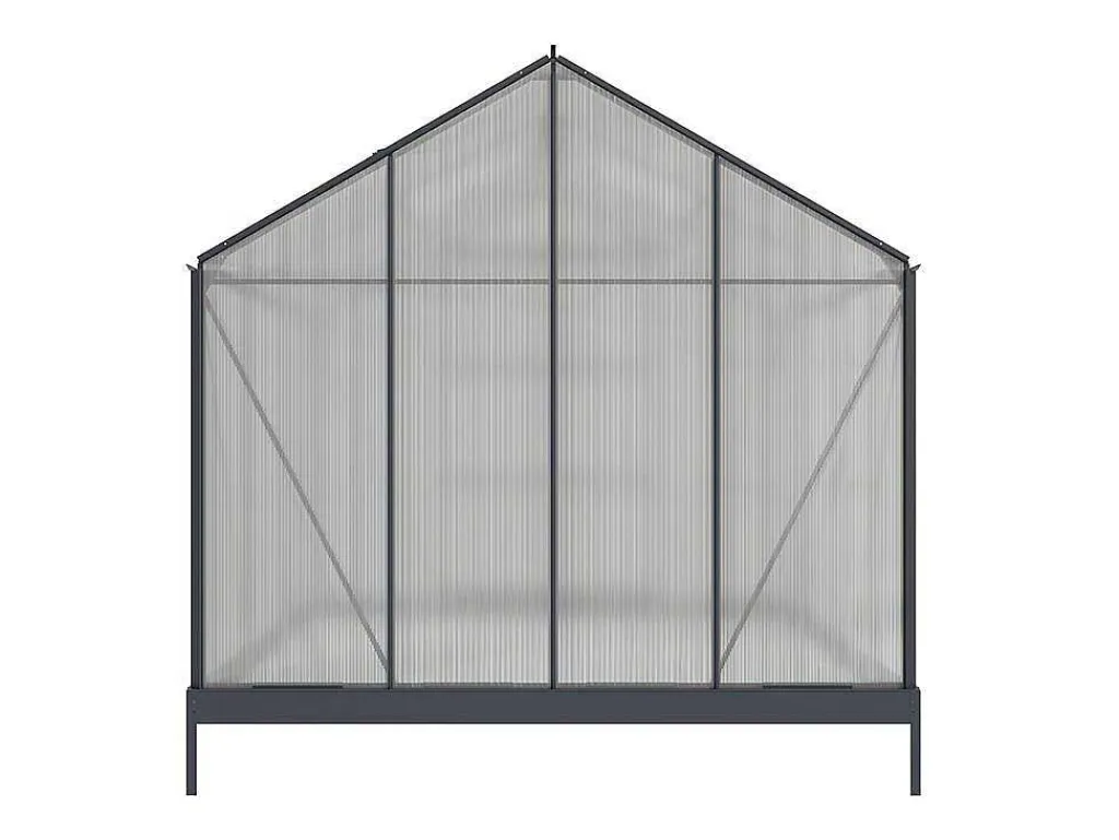 Tuinserre Van Polycarbonaat Anissa Met Basis - 5,9 M - Antraciet-EXPERTLAND Online