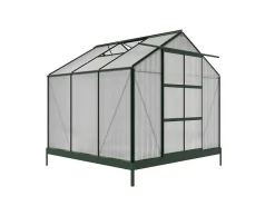 Tuinserre Van Polycarbonaat Anissa Met Basis - 5,9 M - Groen-EXPERTLAND