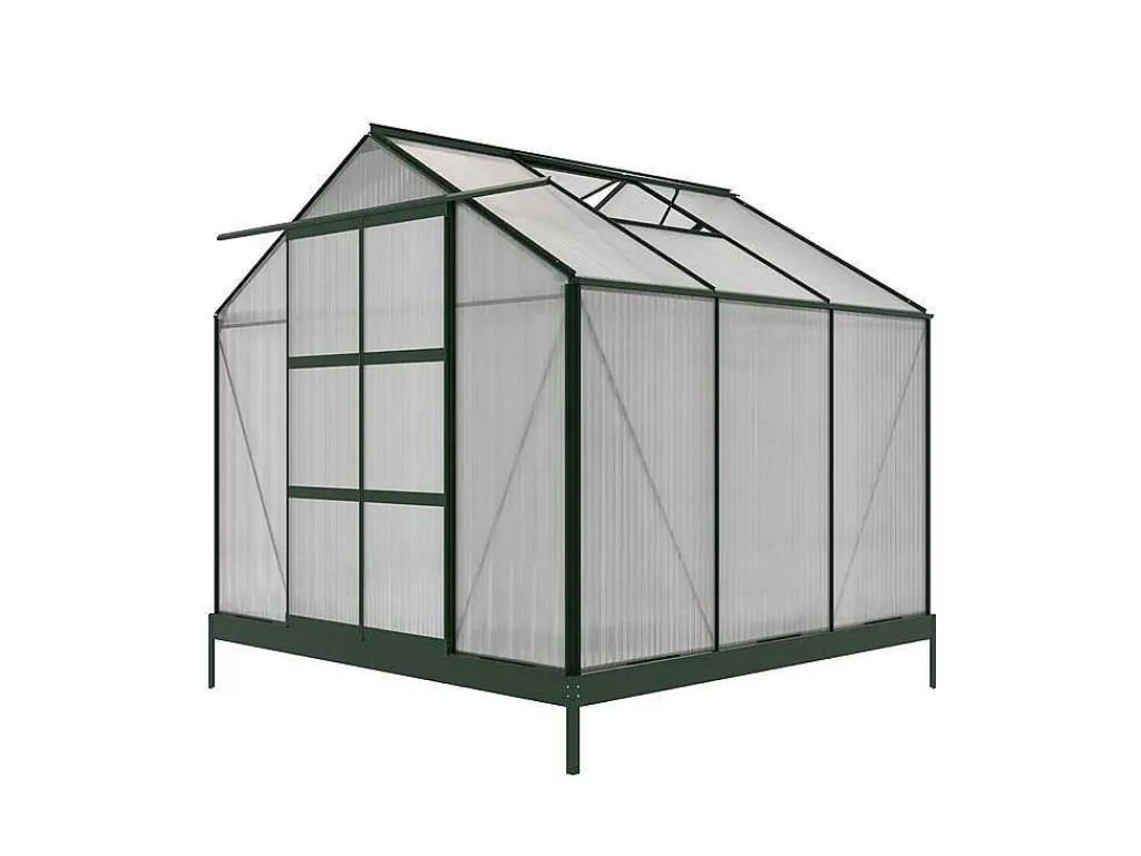 Tuinserre Van Polycarbonaat Anissa Met Basis - 5,9 M - Groen-EXPERTLAND