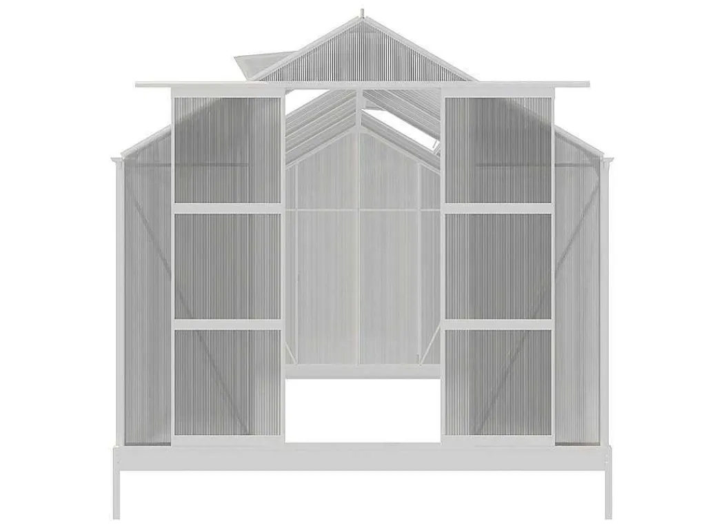 Tuinserre Van Polycarbonaat 9 M Corolle Ii - Aluminium-EXPERTLAND Discount