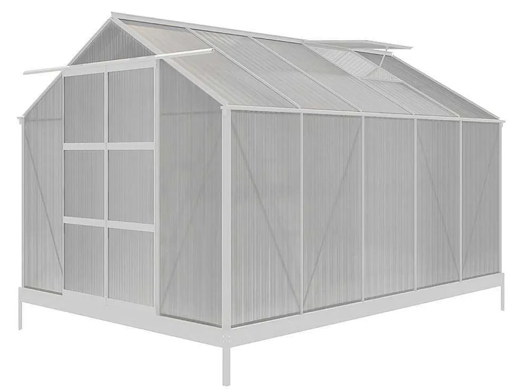 Tuinserre Van Polycarbonaat 9 M Corolle Ii - Aluminium-EXPERTLAND Discount