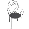 Tuinset Met Tafel En 4 Stoelen Van Metaal Met Smeedijzer Aspect - Antraciet - Guermantes-MYLIA Best