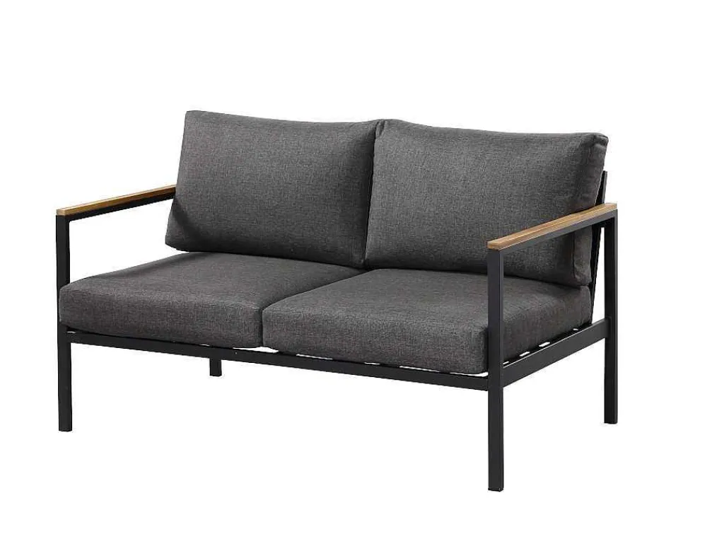 Tuinset Van Aluminium: Een Tweezitsbank, Twee Fauteuils En Een Salontafel Van Vairao Van-MYLIA New
